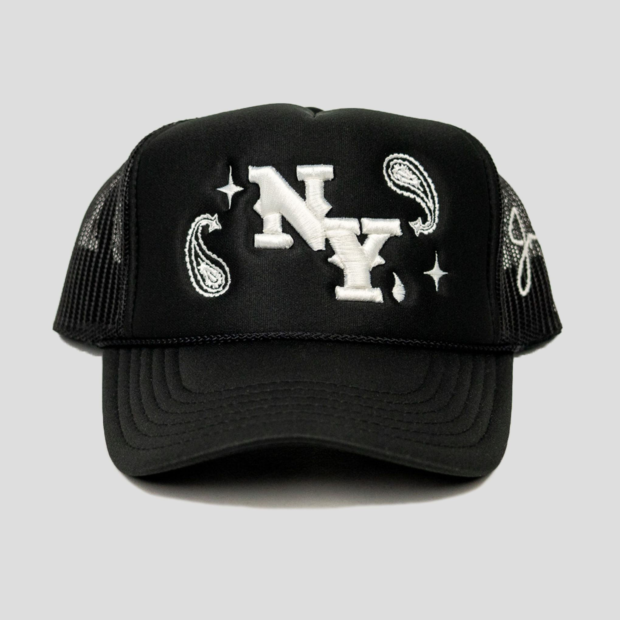 NY Paisley Trucker Hat (BLACK)